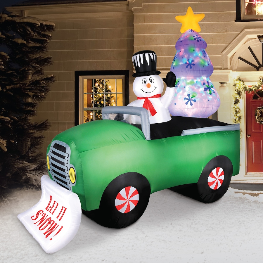 Image 737750_ALTMORE5.jpg, Product 737-750 / Price $149.99, Occasions Christmas 8' Inflatable Snowman in Snow Truck from Occasions on TSC.ca's Home & Garden department