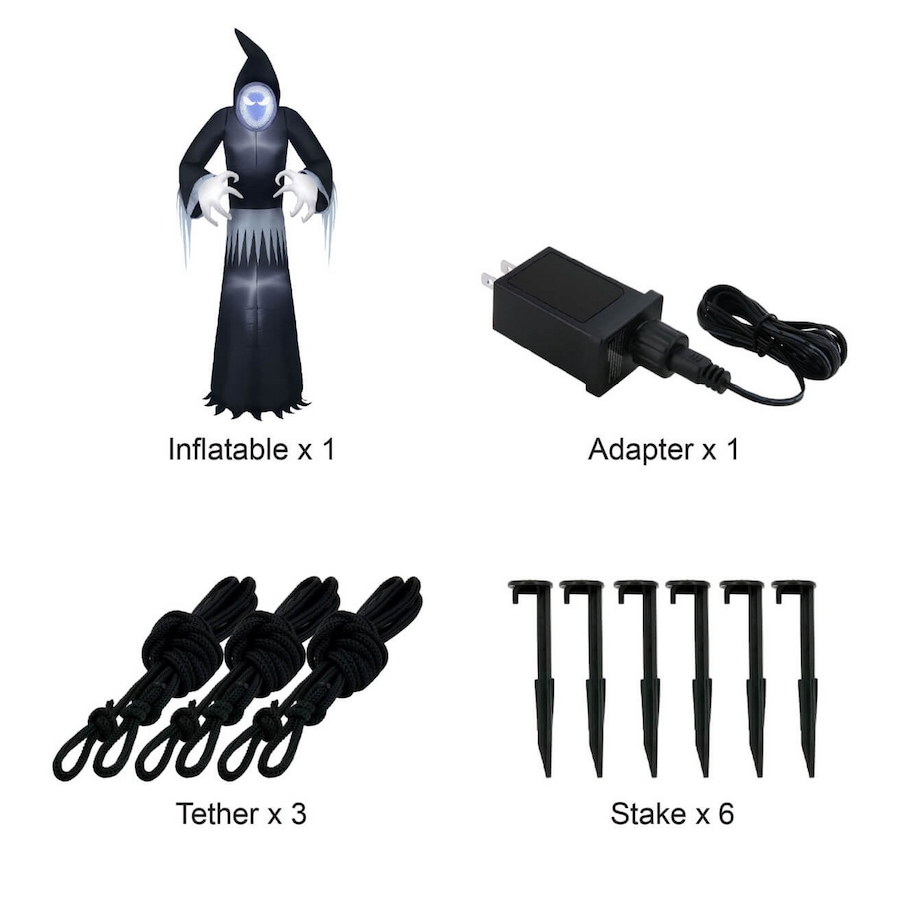 Image 737756_ALTMORE4.jpg, Product 737-756 / Price $139.99, Occasions Halloween 8' Inflatable Infinity Mirror Reaper, Black and Grey from Occasions on TSC.ca's Home & Garden department