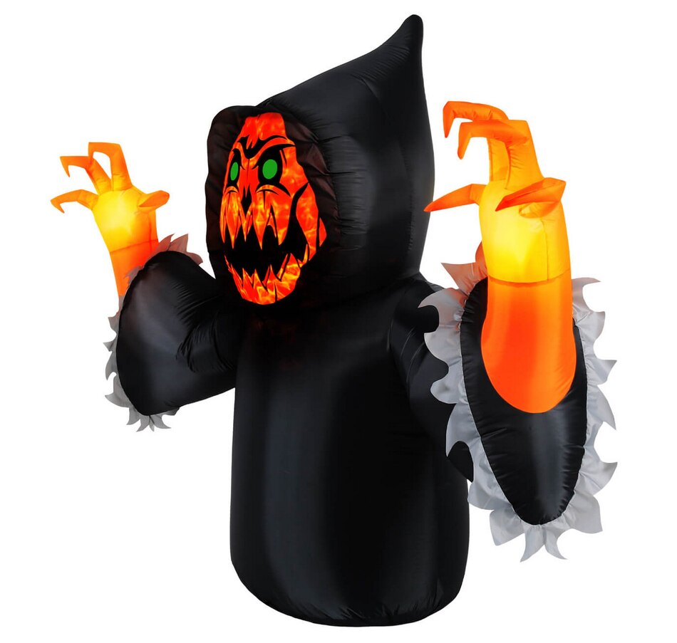 Image 737757_ALTMORE5.jpg, Product 737-757 / Price $84.99, Occasions Halloween 7' Inflatable Pumpkin Reaper with Swirling Lights from Occasions on TSC.ca's Home & Garden department