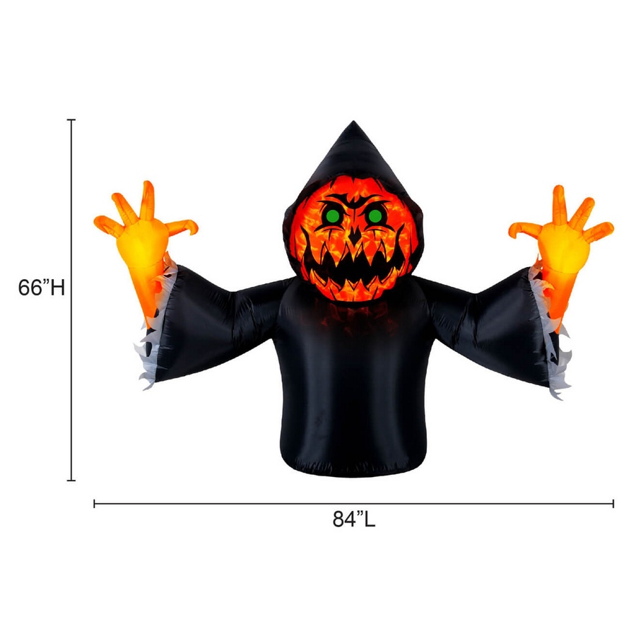 Image 737757_ALTMORE7.jpg, Product 737-757 / Price $99.99, Occasions Halloween 7' Inflatable Pumpkin Reaper with Swirling Lights from Occasions on TSC.ca's Home & Garden department