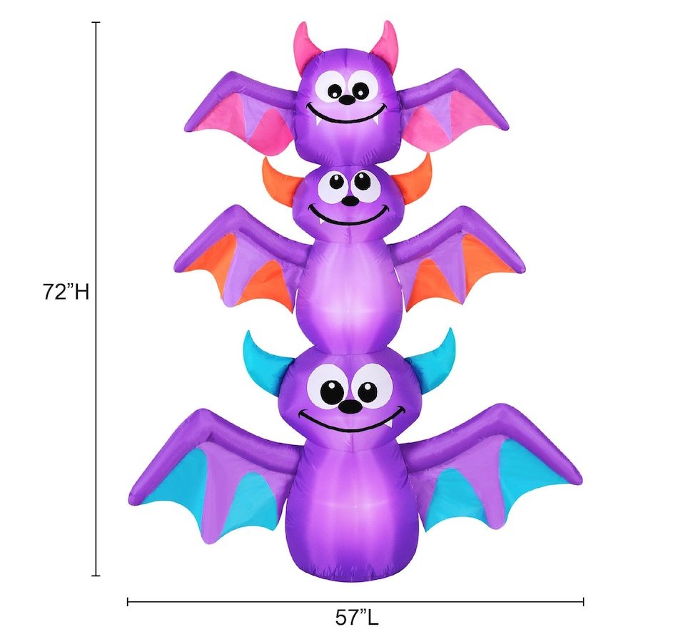 Image 737766_ALTMORE1.jpg, Product 737-766 / Price $55.99, Occasions Halloween 6' Inflatable Bat Stack from Occasions on TSC.ca's Home & Garden department