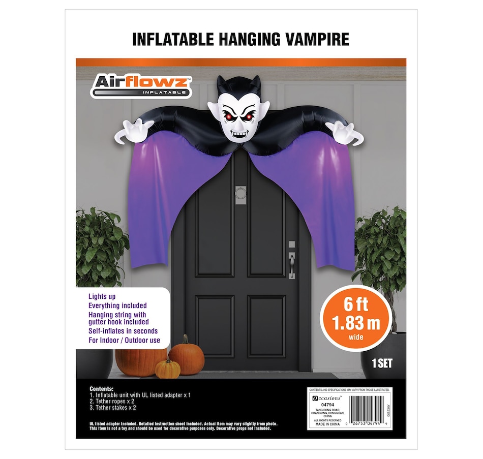 Image 737767_ALTMORE4.jpg, Product 737-767 / Price $51.99, Occasions Halloween 6' Inflatable Hanging Vampire from Occasions on TSC.ca's Home & Garden department