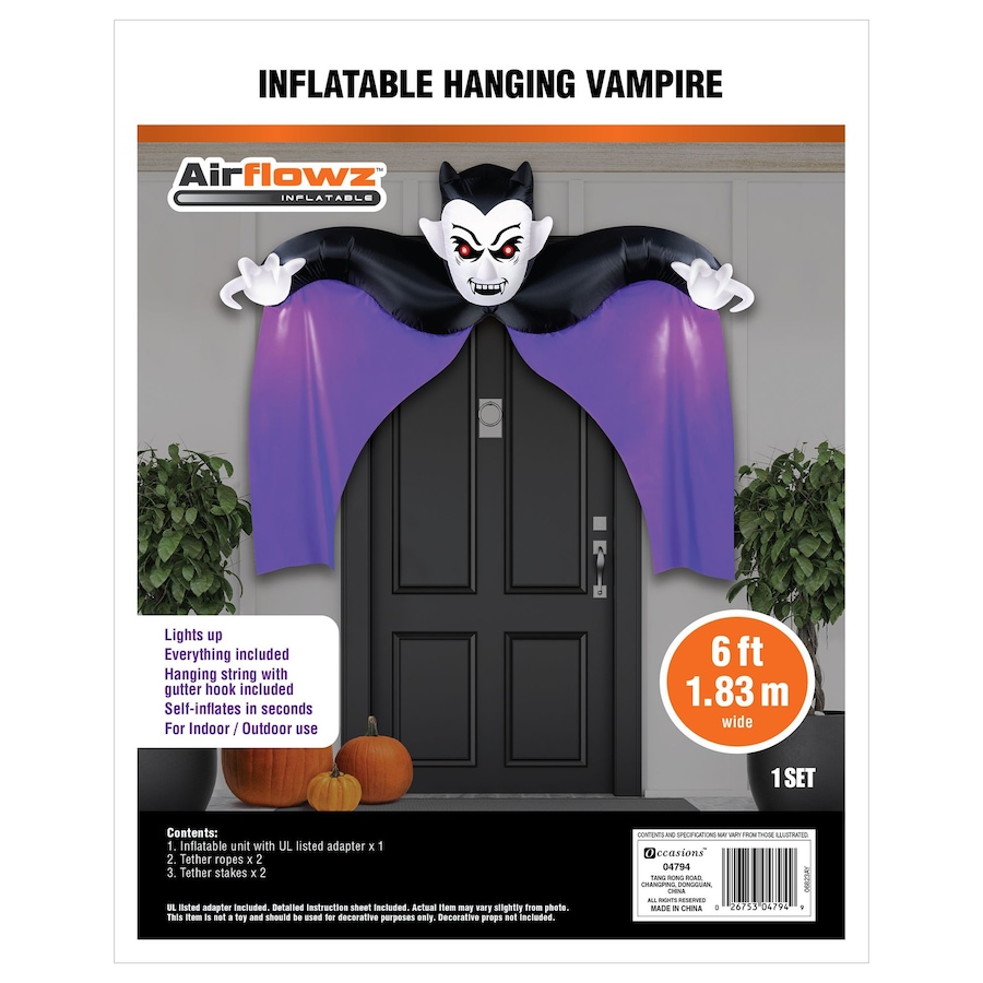 Image 737767_ALTMORE4.jpg, Product 737-767 / Price $64.99, Occasions Halloween 6' Inflatable Hanging Vampire from Occasions on TSC.ca's Home & Garden department