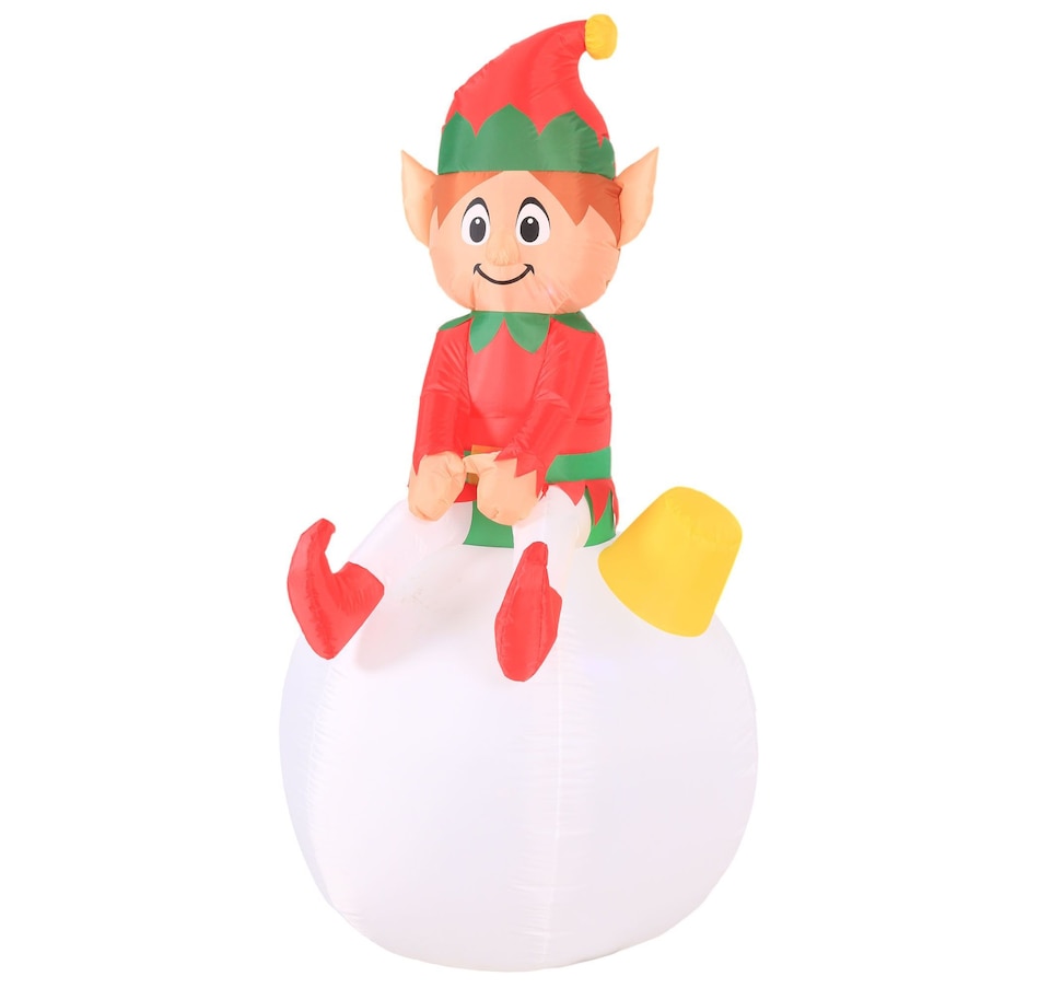 Image 737768.jpg, Product 737-768 / Price $51.99, Occasions Christmas 5' Inflatable Elf on Ornament with LED Lights from Occasions on TSC.ca's Home & Garden department