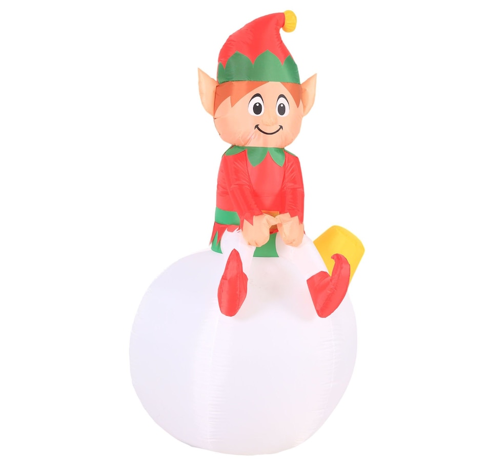 Image 737768_ALTMORE3.jpg, Product 737-768 / Price $51.99, Occasions Christmas 5' Inflatable Elf on Ornament with LED Lights from Occasions on TSC.ca's Home & Garden department