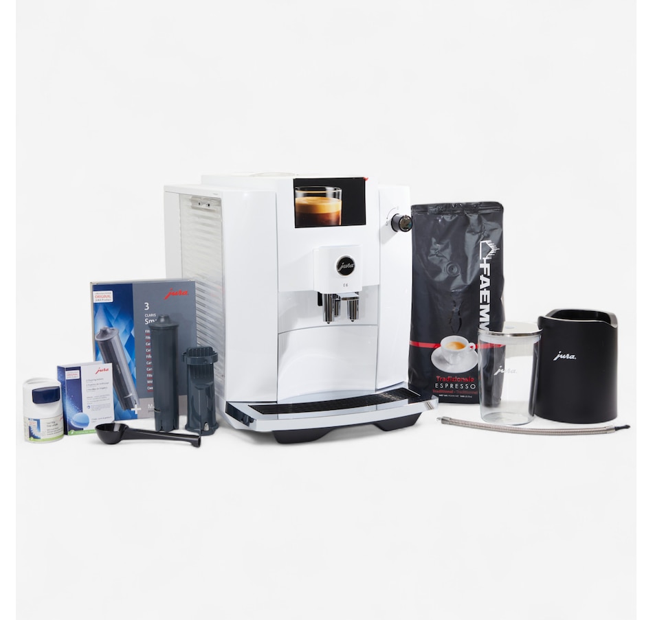 Image 737769_PIAWE.jpg, Product 737-769 / Price $2,095.00, Jura E6 Automatic Coffee Machine Holiday Bundle from Jura on TSC.ca's Kitchen department