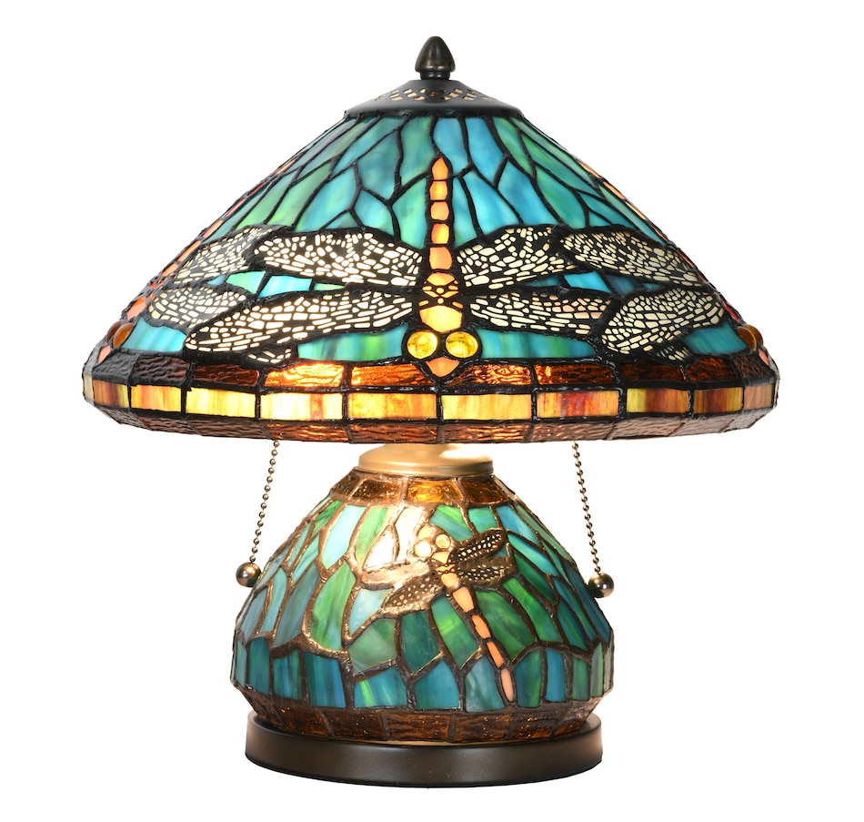 Image 737866.jpg, Product 737-866 / Price $429.99, Fine Art Lighting Stained Glass Dragonfly Table Lamp with A Lit Base from Tiffany Style Lighting on TSC.ca's Home & Garden department