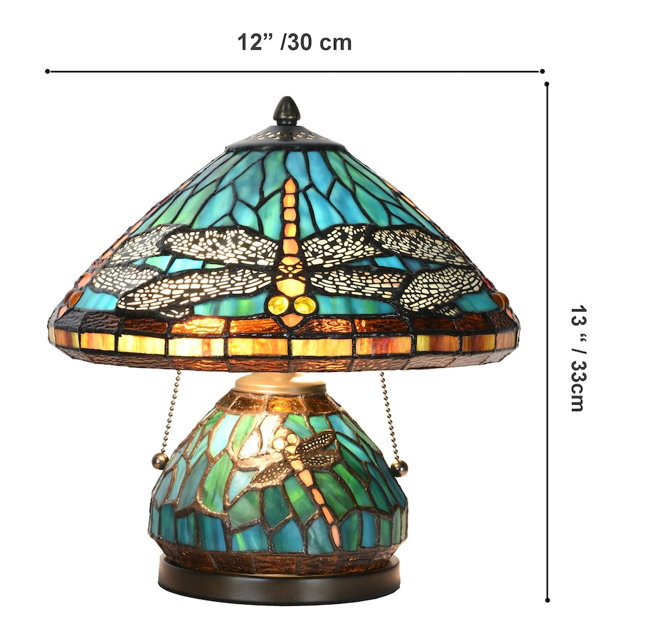 Image 737866_ALTMORE1.jpg, Product 737-866 / Price $429.99, Fine Art Lighting Stained Glass Dragonfly Table Lamp with A Lit Base from Tiffany Style Lighting on TSC.ca's Home & Garden department
