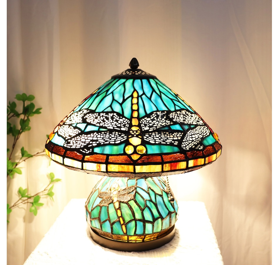 Image 737866_ALTMORE2.jpg, Product 737-866 / Price $429.99, Fine Art Lighting Stained Glass Dragonfly Table Lamp with A Lit Base from Tiffany Style Lighting on TSC.ca's Home & Garden department