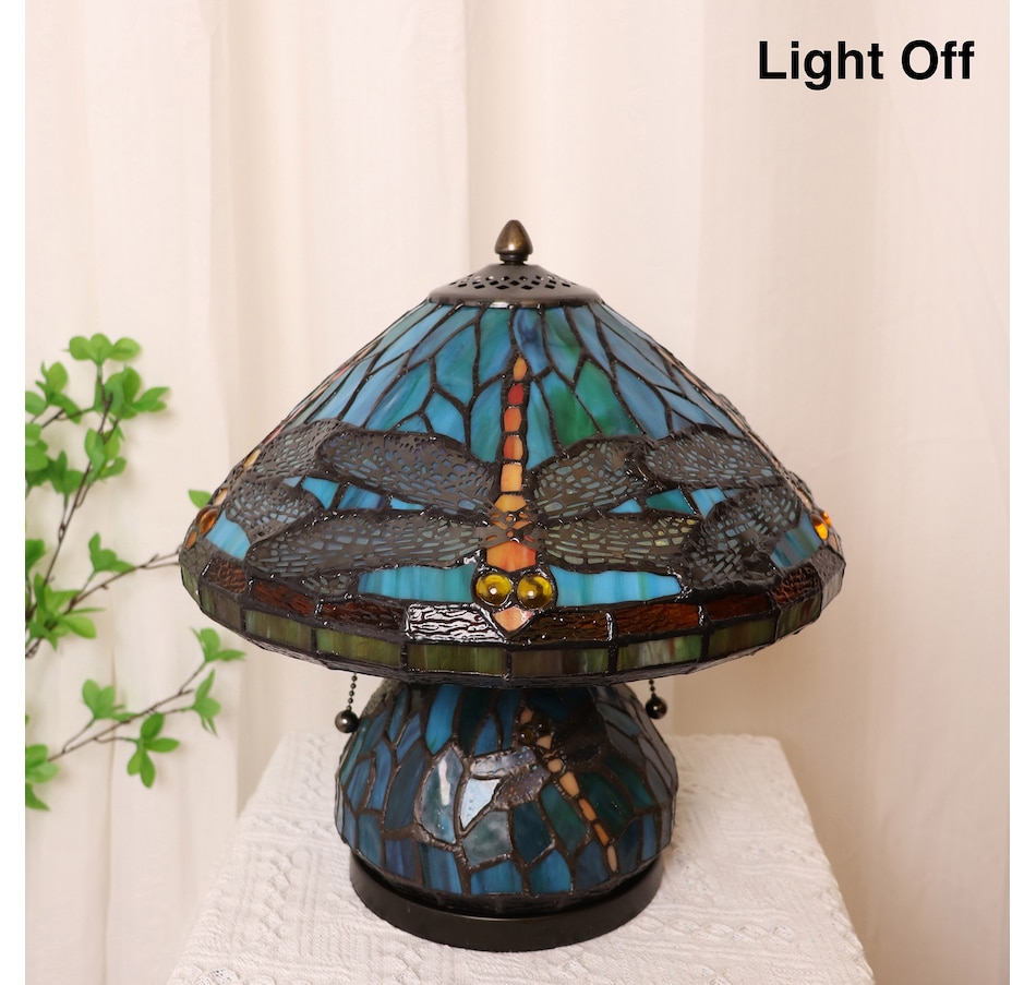 Image 737866_ALTMORE5.jpg, Product 737-866 / Price $429.99, Fine Art Lighting Stained Glass Dragonfly Table Lamp with A Lit Base from Tiffany Style Lighting on TSC.ca's Home & Garden department