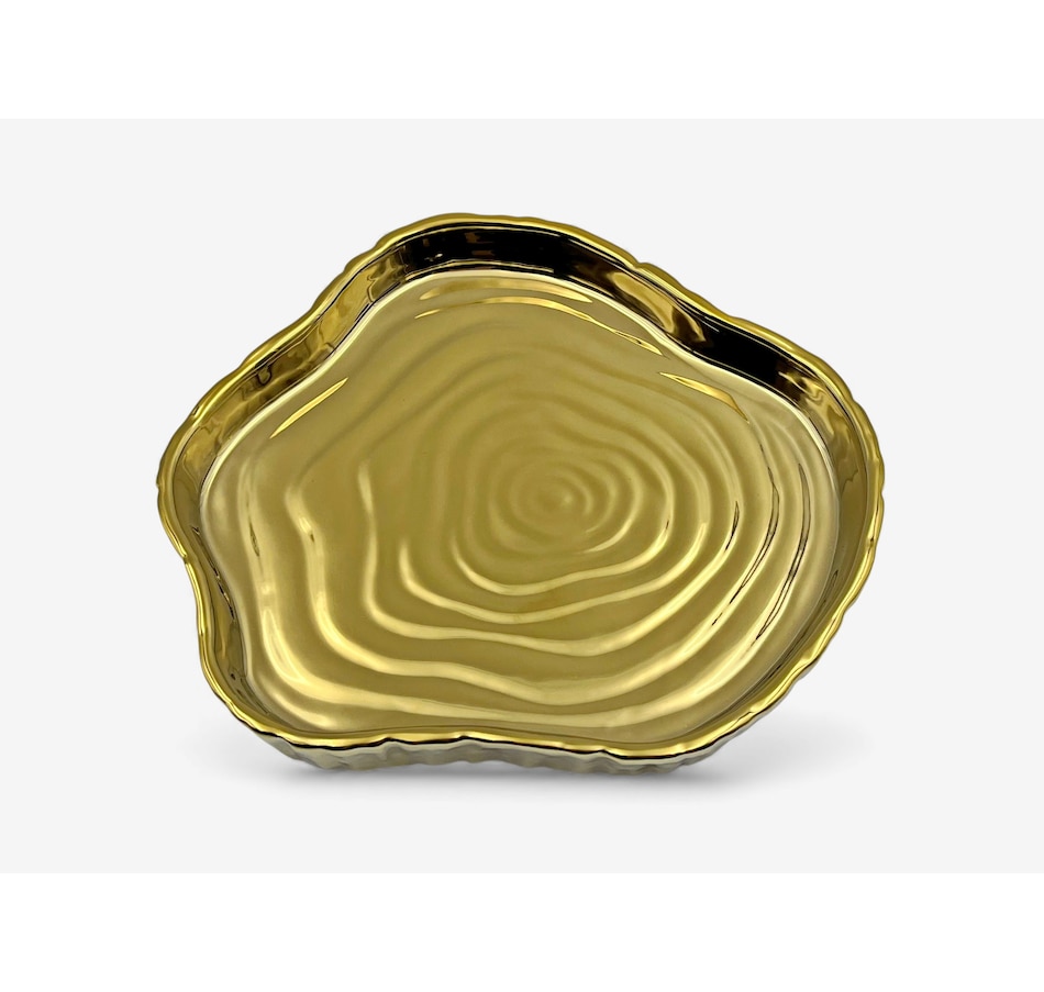 Image 737873.jpg, Product 737-873 / Price $47.99, Elegance 9" Gold Tree Bark Plate (2-pack) from Elegance Tableware on TSC.ca's Kitchen department