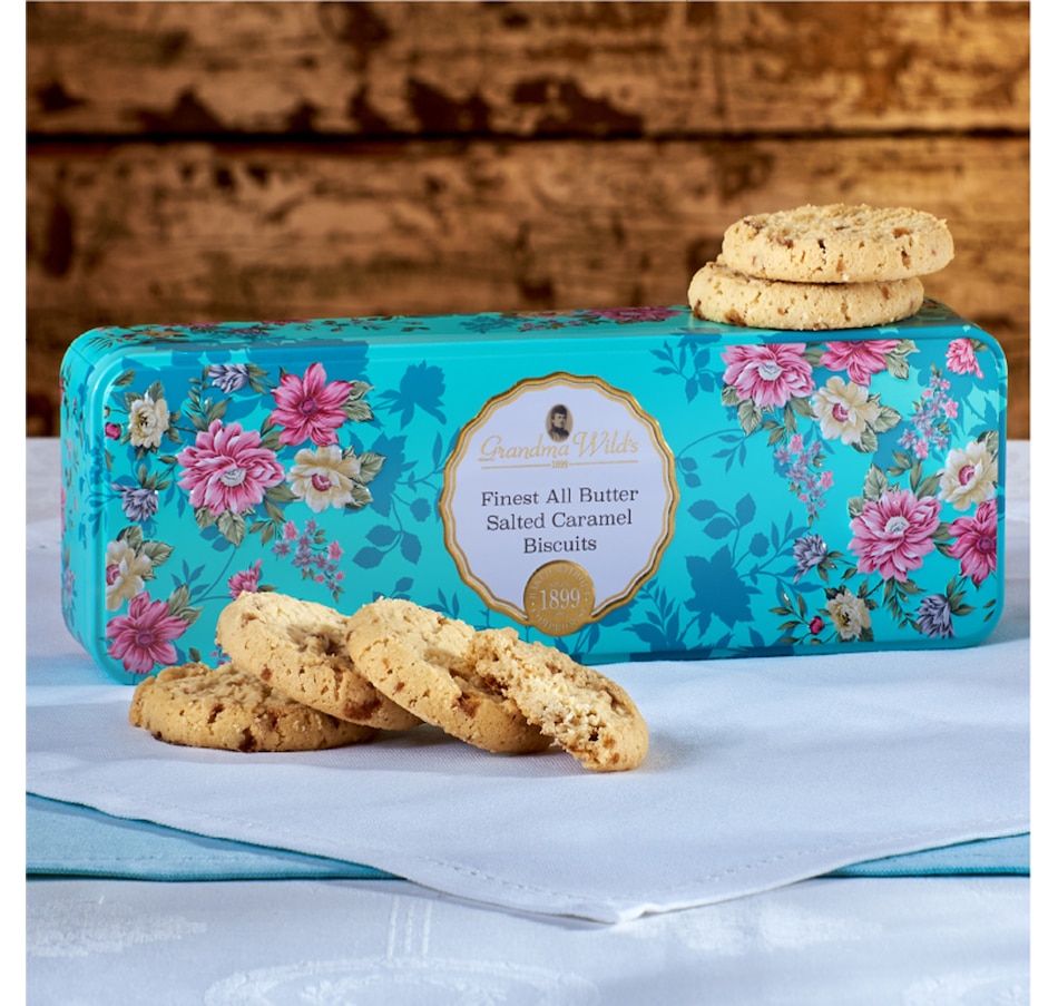 Image 737962_ALTMORE1.jpg, Product 737-962 / Price $29.95, Grandma Wild's Victorian Floral Tin with Salted Caramel Biscuits from Grandma Wild's on TSC.ca's Kitchen department