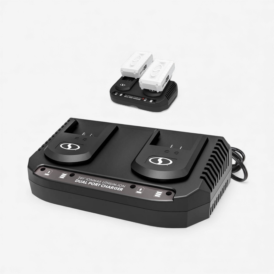 Image 737968_ALTMORE3.jpg, Product 737-968 / Price $79.99, Snow Joe 24-Volt Dual Port Quick Charge Docking Station for iBAT24 and 24-Volt BAT Series Batteries from Snow Joe & Sun Joe on TSC.ca's Electronics department