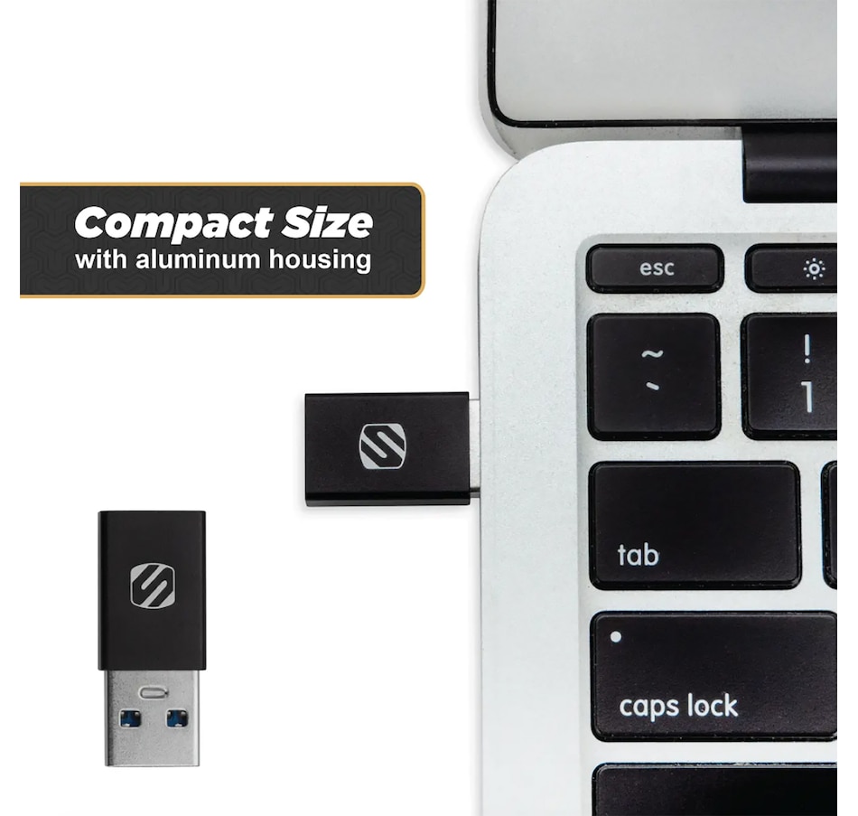 Image 738027_ALTMORE2.jpg, Product 738-027 / Price $14.99, Scosche USB-A to USBC Adapter (2 Pack) - Black from Scosche on TSC.ca's Electronics department