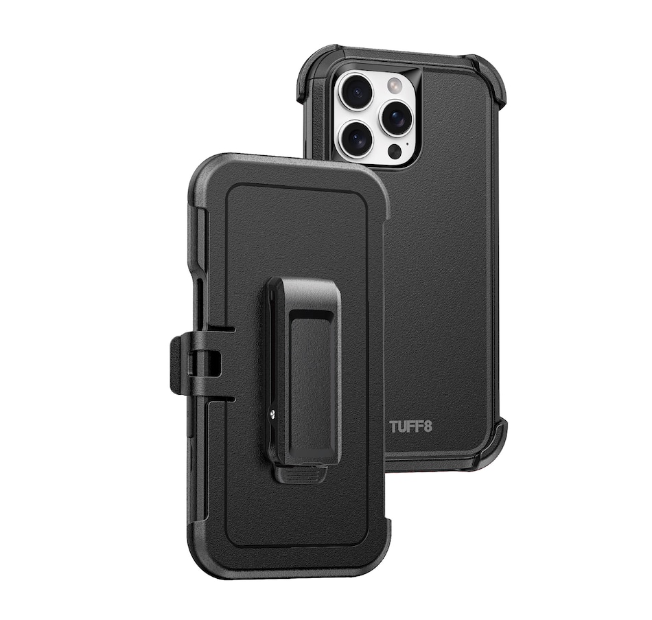 Image 738063.jpg, Product 738-063 / Price $59.99, Tuff8 Impact+ Three-Layer Protective Case with Holster for iPhone 16 Pro Max from LBT on TSC.ca's Electronics department