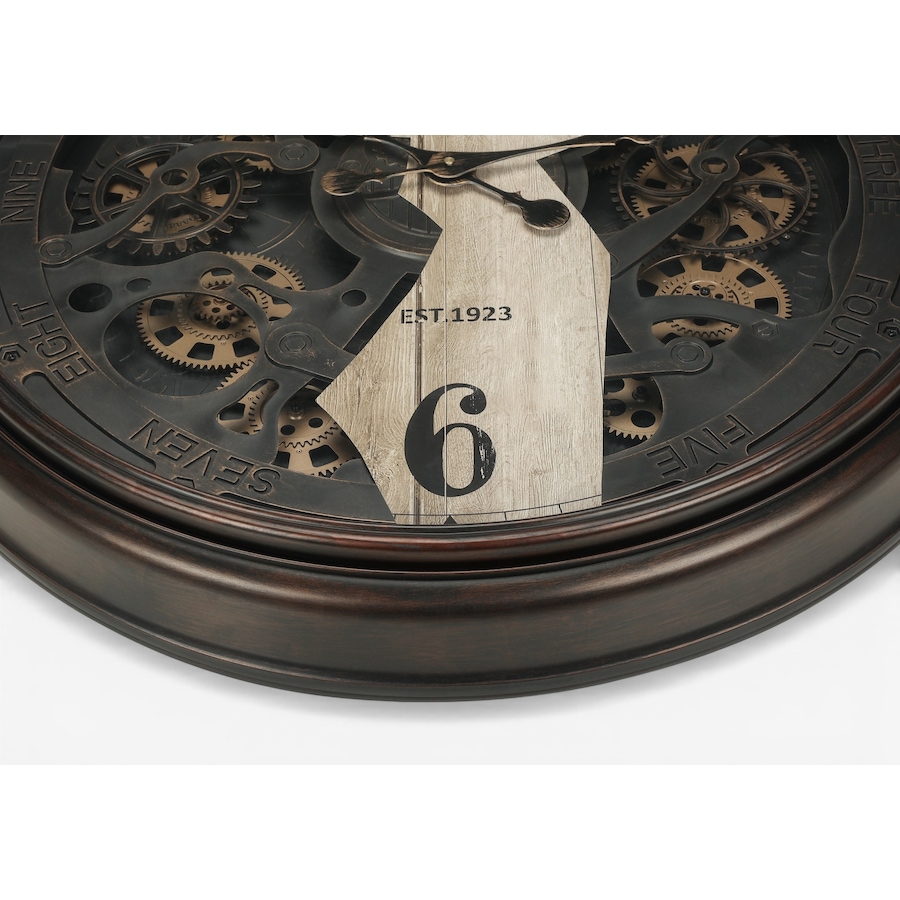 Image 738112_ALTMORE1.jpg, Product 738-112 / Price $149.99, Monarch Specialties Wall Clock (30" diameter, gear mechanism, brown) from Monarch Specialties on TSC.ca's Home & Garden department