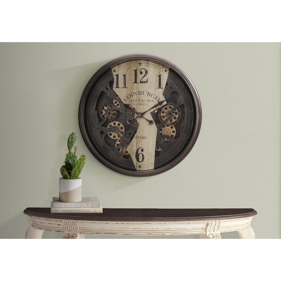 Image 738112_ALTMORE2.jpg, Product 738-112 / Price $149.99, Monarch Specialties Wall Clock (30" diameter, gear mechanism, brown) from Monarch Specialties on TSC.ca's Home & Garden department