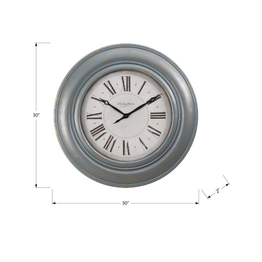 Image 738117_ALTMORE3.jpg, Product 738-117 / Price $84.99, Monarch Specialties Wall Clock (30" diameter, antique blue) from Monarch Specialties on TSC.ca's Home & Garden department