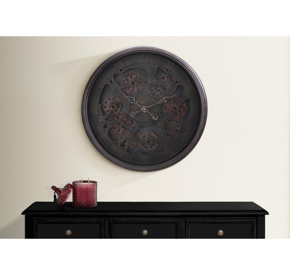 Image 738118_ALTMORE2.jpg, Product 738-118 / Price $149.99, Monarch Specialties Wall Clock (30" diameter, gear mechanism, black) from Monarch Specialties on TSC.ca's Home & Garden department