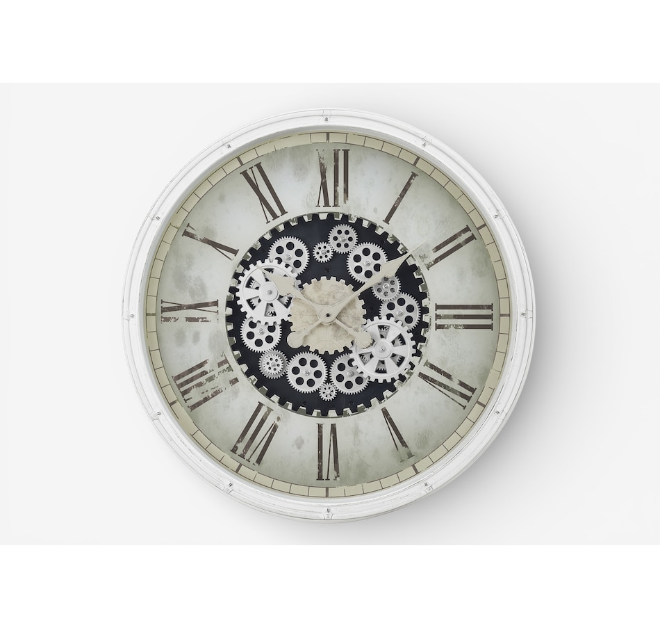 Image 738122.jpg, Product 738-122 / Price $124.99, Monarch Specialties Wall Clock (30" diameter, gear mechanism, white) from Monarch Specialties on TSC.ca's Home & Garden department