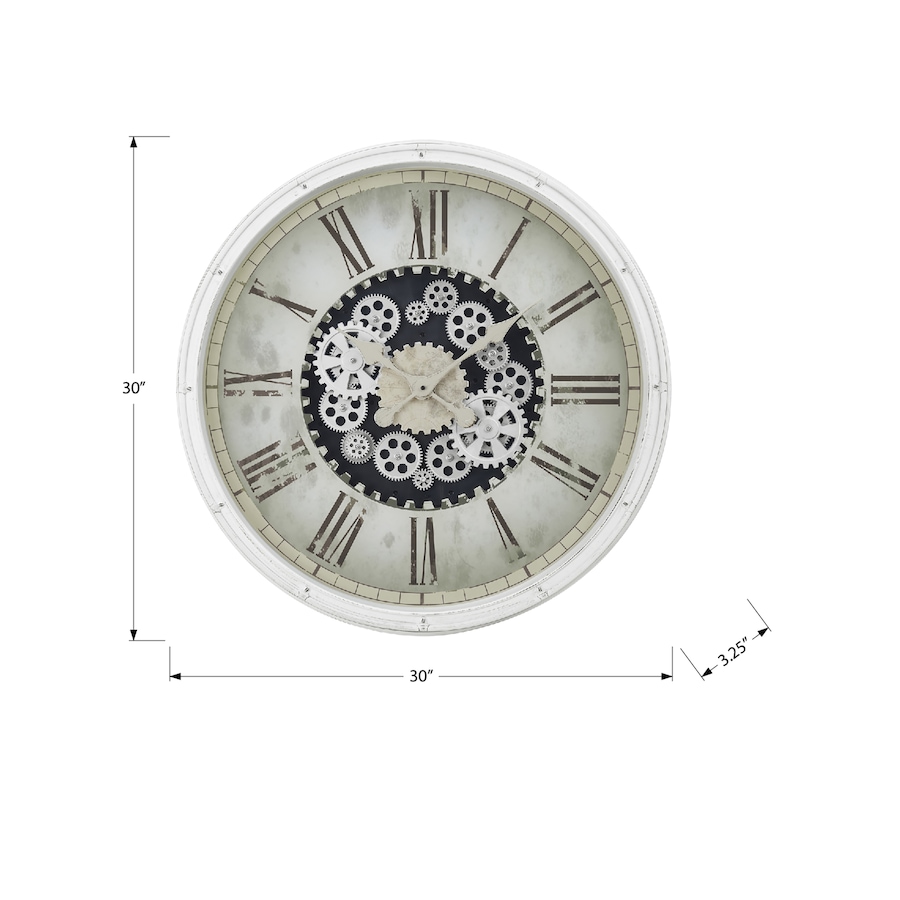 Image 738122_ALTMORE3.jpg, Product 738-122 / Price $124.99, Monarch Specialties Wall Clock (30" diameter, gear mechanism, white) from Monarch Specialties on TSC.ca's Home & Garden department