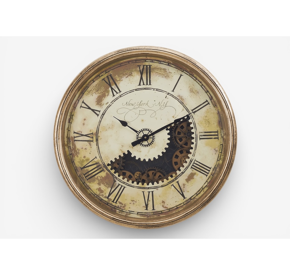 Image 738123.jpg, Product 738-123 / Price $149.99, Monarch Specialties Wall Clock (30" diameter, gear mechanism, brown) from Monarch Specialties on TSC.ca's Home & Garden department
