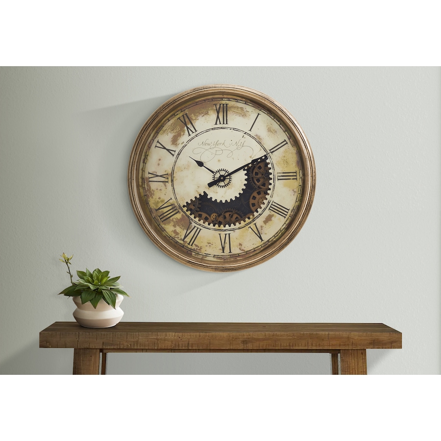 Image 738123_ALTMORE2.jpg, Product 738-123 / Price $149.99, Monarch Specialties Wall Clock (30" diameter, gear mechanism, brown) from Monarch Specialties on TSC.ca's Home & Garden department