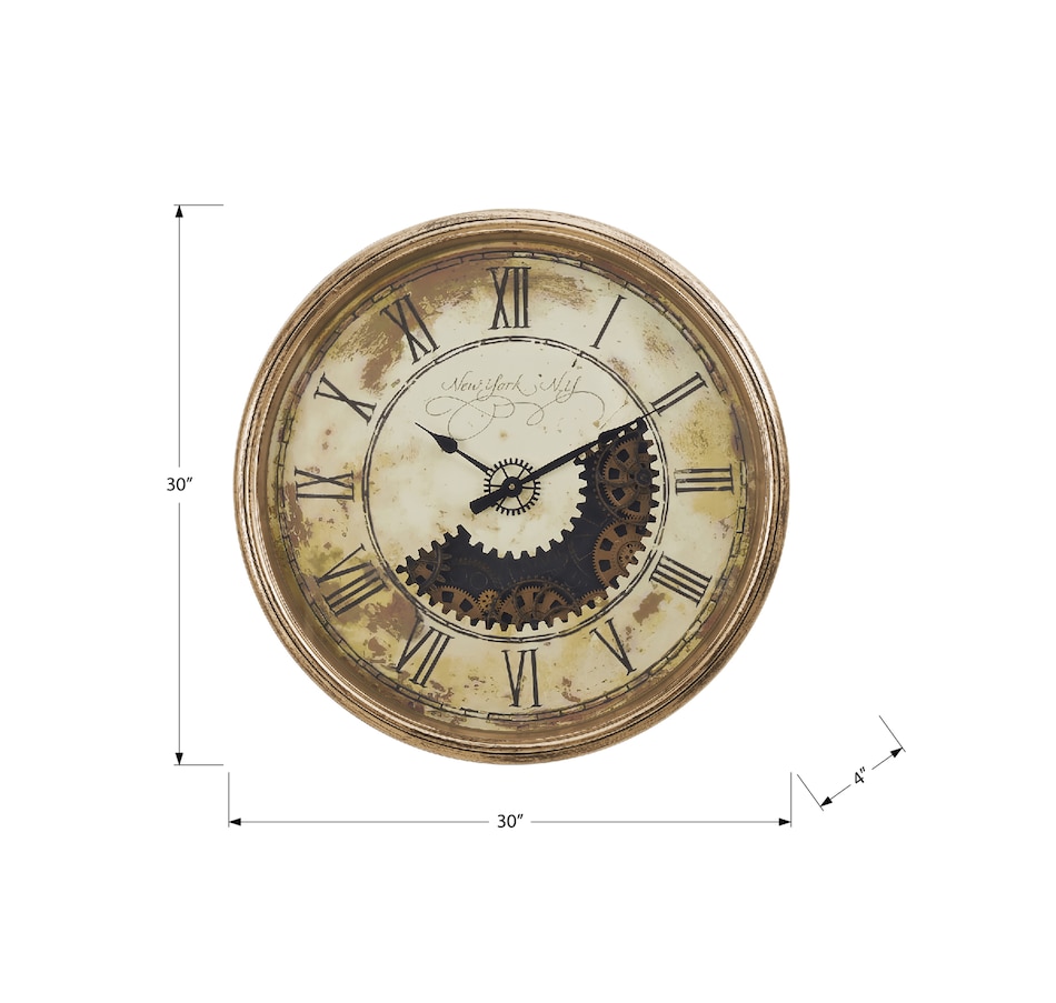 Image 738123_ALTMORE3.jpg, Product 738-123 / Price $149.99, Monarch Specialties Wall Clock (30" diameter, gear mechanism, brown) from Monarch Specialties on TSC.ca's Home & Garden department