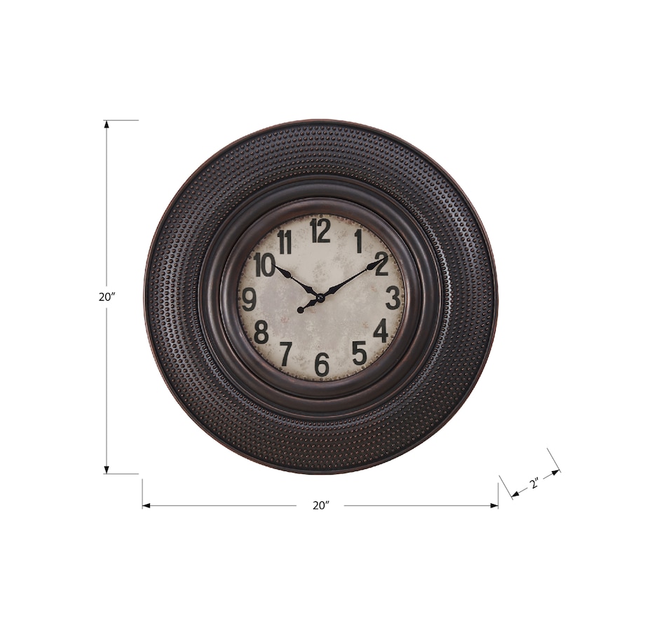 Image 738129_ALTMORE3.jpg, Product 738-129 / Price $39.99, Monarch Specialties Wall Clock (20" diameter, antique brown) from Monarch Specialties on TSC.ca's Home & Garden department