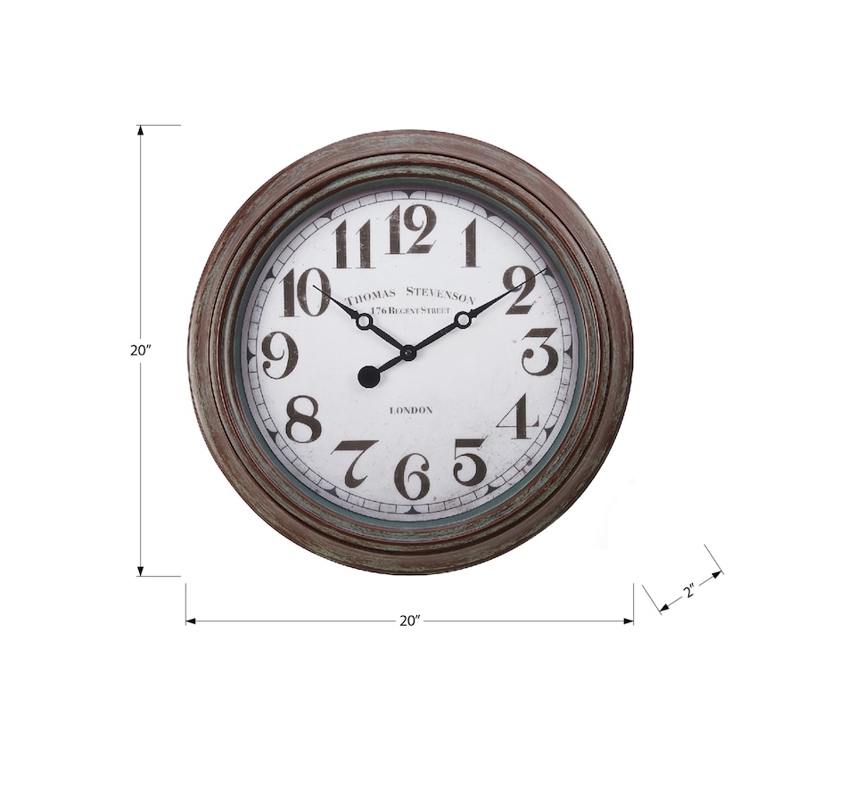 Image 738133_ALTMORE3.jpg, Product 738-133 / Price $39.99, Monarch Specialties Wall Clock (20" diameter, rubbed antique brown) from Monarch Specialties on TSC.ca's Home & Garden department