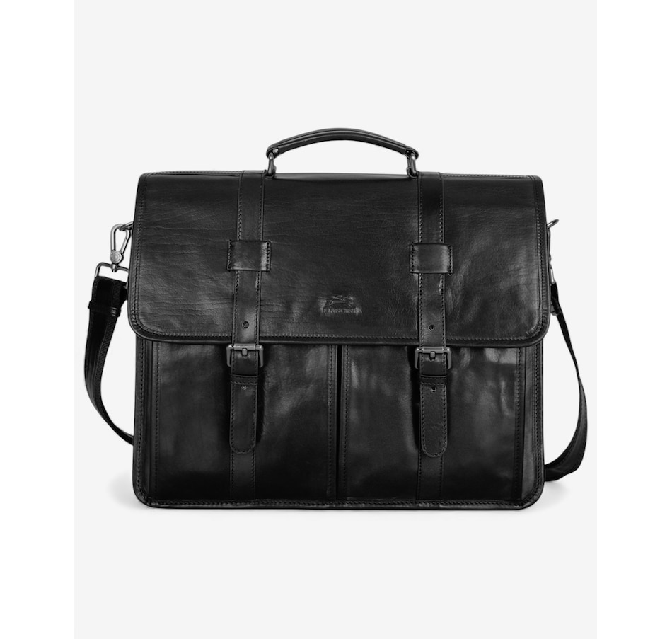 Image 738218_BLK.jpg, Product 738-218 / Price $371.99, Mancini Pelle d'Oro Double Compartment Briefcase from Mancini Fine Leather on TSC.ca's Electronics department