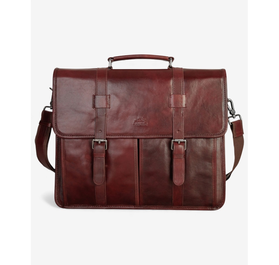 Image 738218_BRN.jpg, Product 738-218 / Price $371.99, Mancini Pelle d'Oro Double Compartment Briefcase from Mancini Fine Leather on TSC.ca's Electronics department