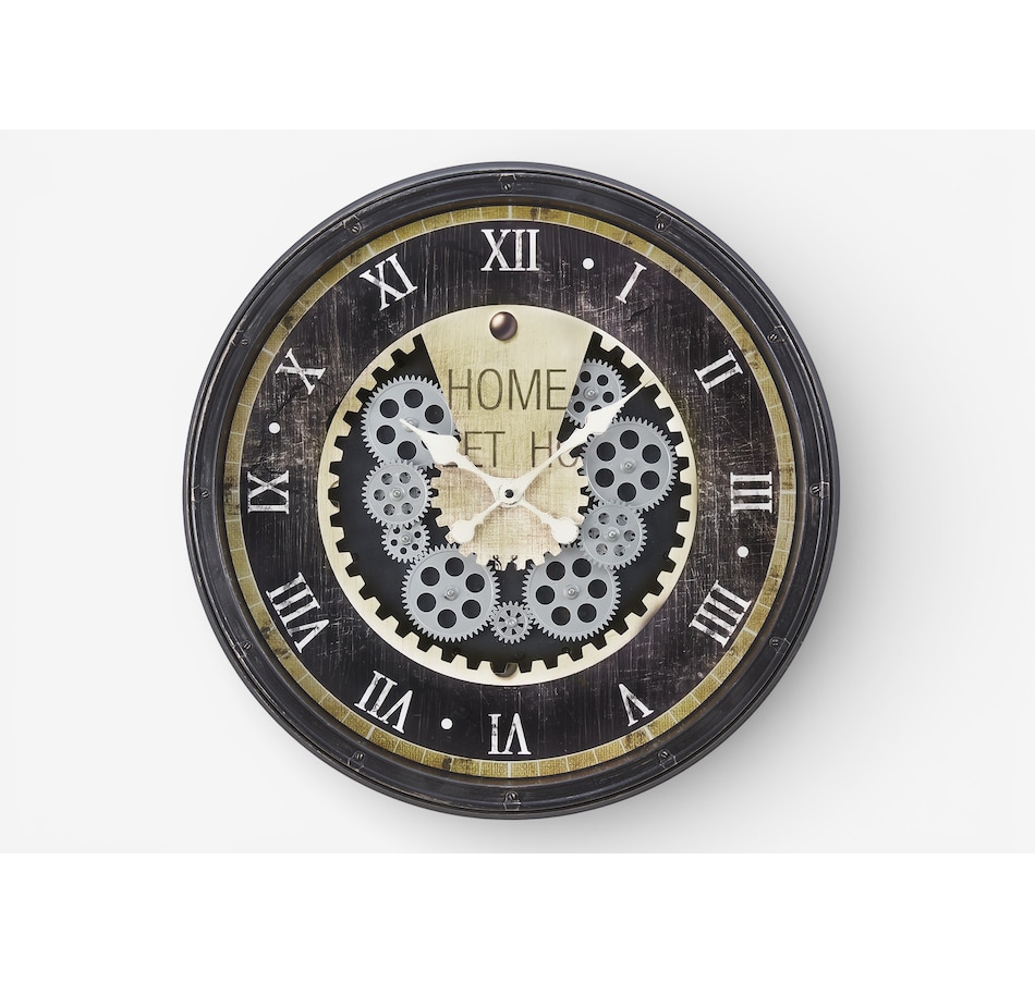 Image 738251.jpg, Product 738-251 / Price $74.99, Monarch Specialties Wall Clock (20" diameter, gear mechanism, brown) from Monarch Specialties on TSC.ca's Home & Garden department