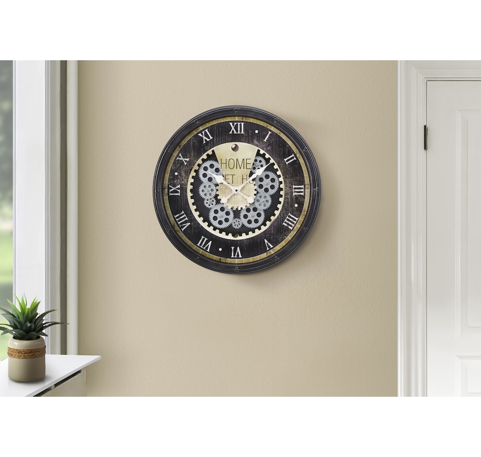 Image 738251_ALTMORE2.jpg, Product 738-251 / Price $74.99, Monarch Specialties Wall Clock (20" diameter, gear mechanism, brown) from Monarch Specialties on TSC.ca's Home & Garden department