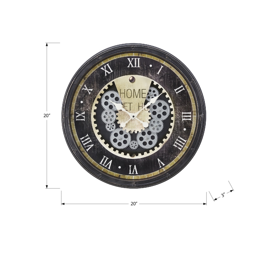 Image 738251_ALTMORE3.jpg, Product 738-251 / Price $74.99, Monarch Specialties Wall Clock (20" diameter, gear mechanism, brown) from Monarch Specialties on TSC.ca's Home & Garden department