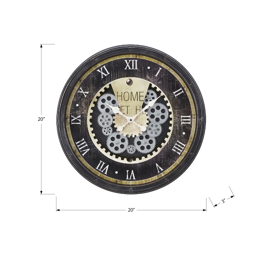 Image 738251_ALTMORE3.jpg, Product 738-251 / Price $74.99, Monarch Specialties Wall Clock (20" diameter, gear mechanism, brown) from Monarch Specialties on TSC.ca's Home & Garden department