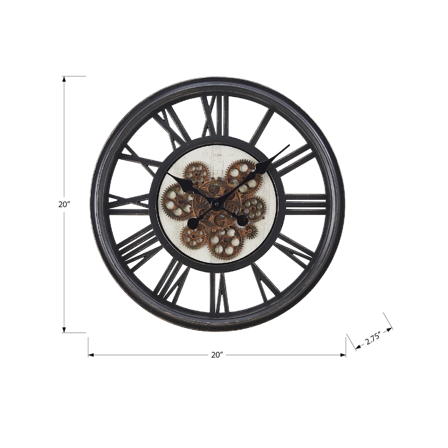 Image 738253_ALTMORE3.jpg, Product 738-253 / Price $74.99, Monarch Specialties Wall Clock (20" diameter, gear mechanism, black) from Monarch Specialties on TSC.ca's Home & Garden department