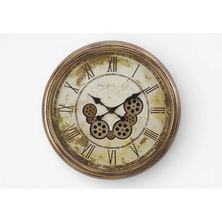 Image 738255.jpg, Product 738-255 / Price $84.99, Monarch Specialities Wall Clock (23" diameter, gear mechanism, brown) from Monarch Specialties on TSC.ca's Home & Garden department