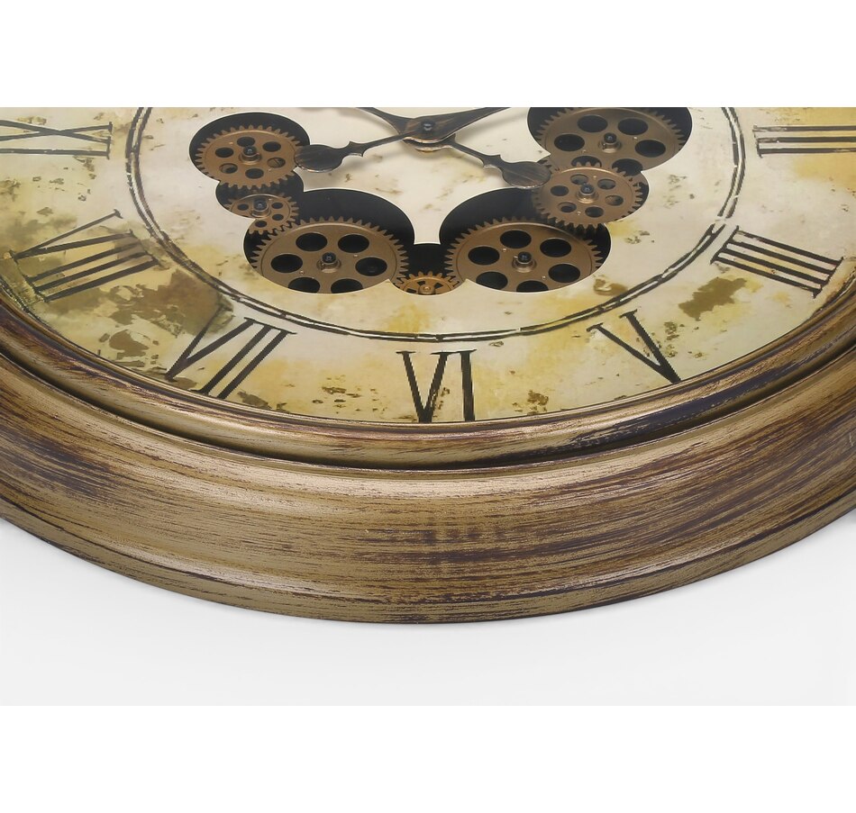 Image 738255_ALTMORE1.jpg, Product 738-255 / Price $84.99, Monarch Specialities Wall Clock (23" diameter, gear mechanism, brown) from Monarch Specialties on TSC.ca's Home & Garden department
