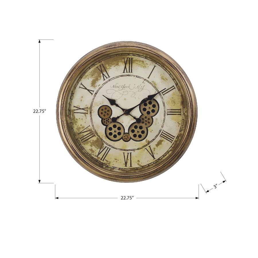 Image 738255_ALTMORE3.jpg, Product 738-255 / Price $84.99, Monarch Specialities Wall Clock (23" diameter, gear mechanism, brown) from Monarch Specialties on TSC.ca's Home & Garden department