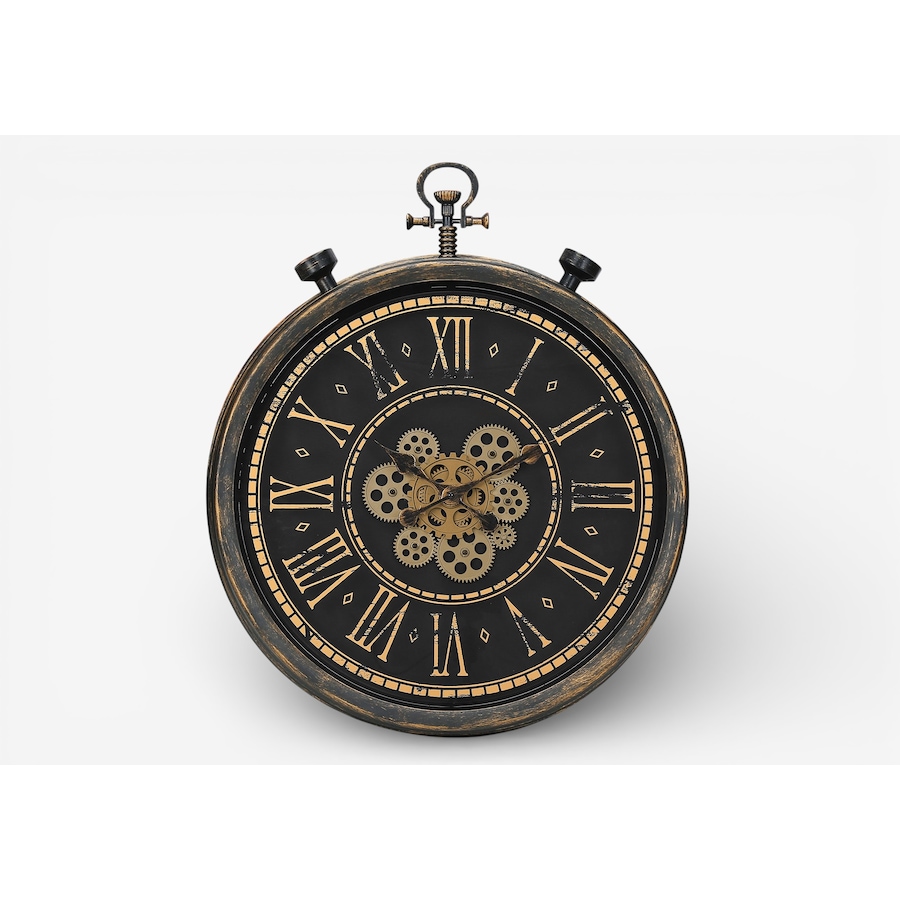 Image 738257.jpg, Product 738-257 / Price $101.99, Monarch Specialities Wall Clock (24" diameter, gear mechanism, brown) from Monarch Specialties on TSC.ca's Home & Garden department