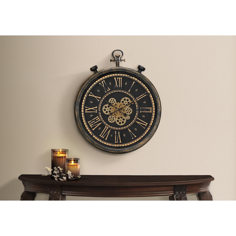 Image 738257_ALTMORE2.jpg, Product 738-257 / Price $101.99, Monarch Specialities Wall Clock (24" diameter, gear mechanism, brown) from Monarch Specialties on TSC.ca's Home & Garden department