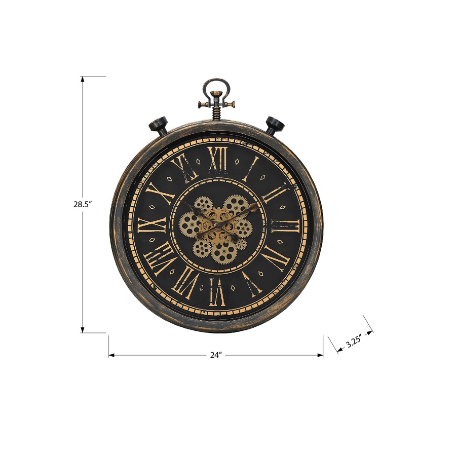 Image 738257_ALTMORE3.jpg, Product 738-257 / Price $101.99, Monarch Specialities Wall Clock (24" diameter, gear mechanism, brown) from Monarch Specialties on TSC.ca's Home & Garden department