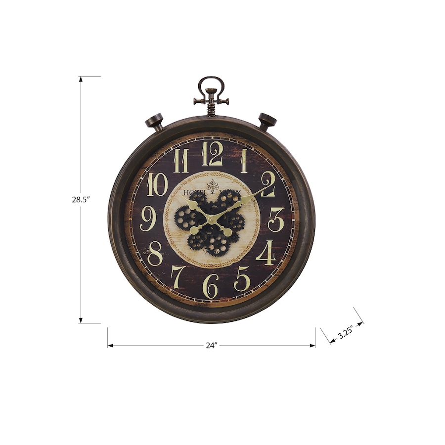 Image 738258_ALTMORE3.jpg, Product 738-258 / Price $99.99, Monarch Specialities Wall Clock (24" diameter, gear mechanism, brown) from Monarch Specialties on TSC.ca's Home & Garden department