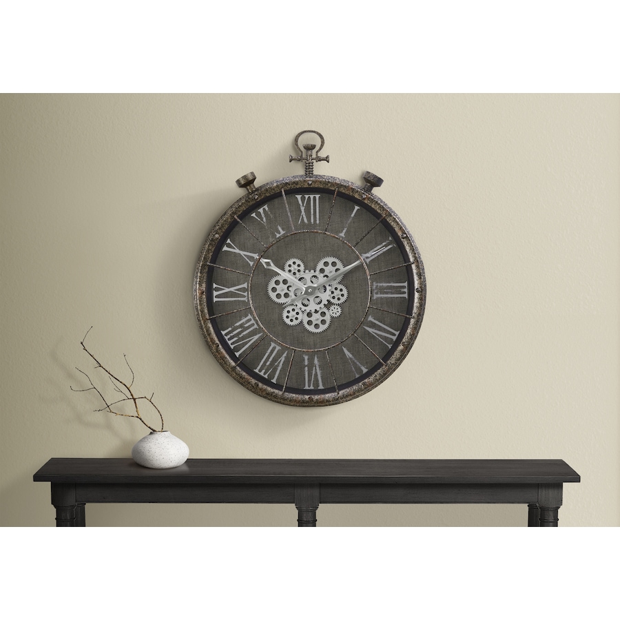 Image 738259_ALTMORE2.jpg, Product 738-259 / Price $99.99, Monarch Specialities Wall Clock (24" diameter, gear mechanism, grey) from Monarch Specialties on TSC.ca's Home & Garden department