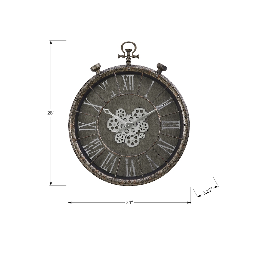 Image 738259_ALTMORE3.jpg, Product 738-259 / Price $99.99, Monarch Specialities Wall Clock (24" diameter, gear mechanism, grey) from Monarch Specialties on TSC.ca's Home & Garden department