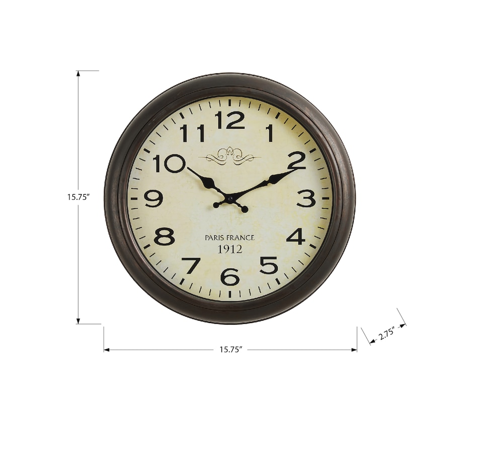 Image 738260_ALTMORE3.jpg, Product 738-260 / Price $29.99, Monarch Specialities Wall Clock (16" diameter, antique brown) from Monarch Specialties on TSC.ca's Home & Garden department