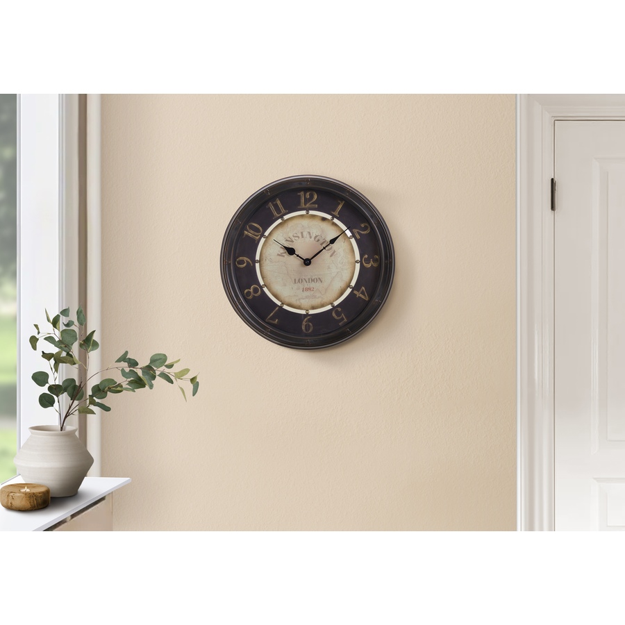 Image 738262_ALTMORE2.jpg, Product 738-262 / Price $29.99, Monarch Specialities Wall Clock (16" diameter, antique brown) from Monarch Specialties on TSC.ca's Home & Garden department