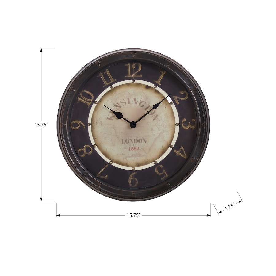 Image 738262_ALTMORE3.jpg, Product 738-262 / Price $29.99, Monarch Specialities Wall Clock (16" diameter, antique brown) from Monarch Specialties on TSC.ca's Home & Garden department
