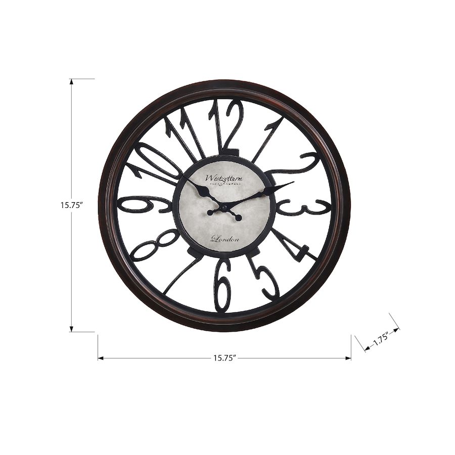 Image 738264_ALTMORE3.jpg, Product 738-264 / Price $29.99, Monarch Specialities Wall Clock (16" diameter, antique brown) from Monarch Specialties on TSC.ca's Home & Garden department